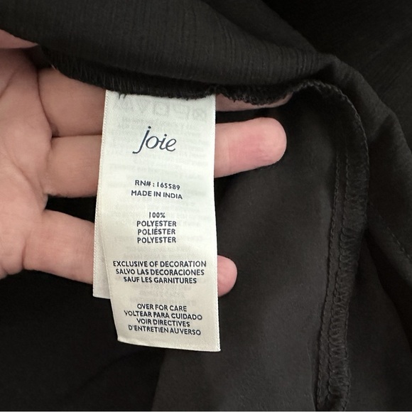 Nwt Joie Long Sleeved Chiffon Black Smocked Blouse Top - Picture 8 of 11